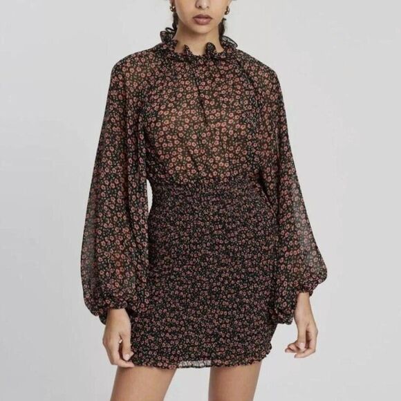 C/Meo Collective Revolve Longevity Dress Ditsy Print NEW NWT Size XS Smocked - Picture 10 of 11